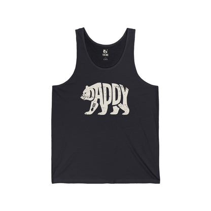DADDY BEAR Jersey Tank - Bone Silhouette Design