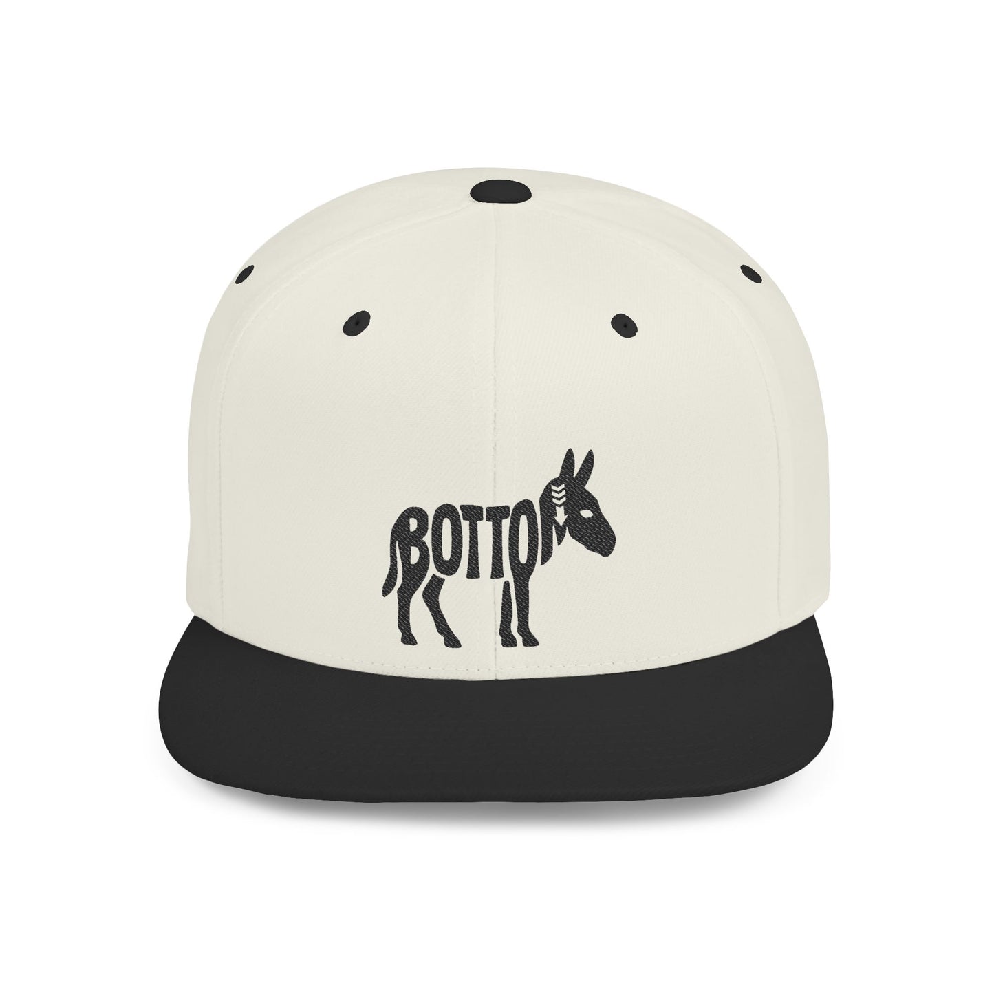 BOTTOM ASS Flat Bill Snapback — Onyx Logo