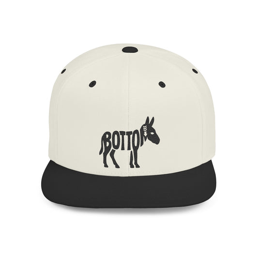 BOTTOM ASS Flat Bill Snapback — Onyx Logo