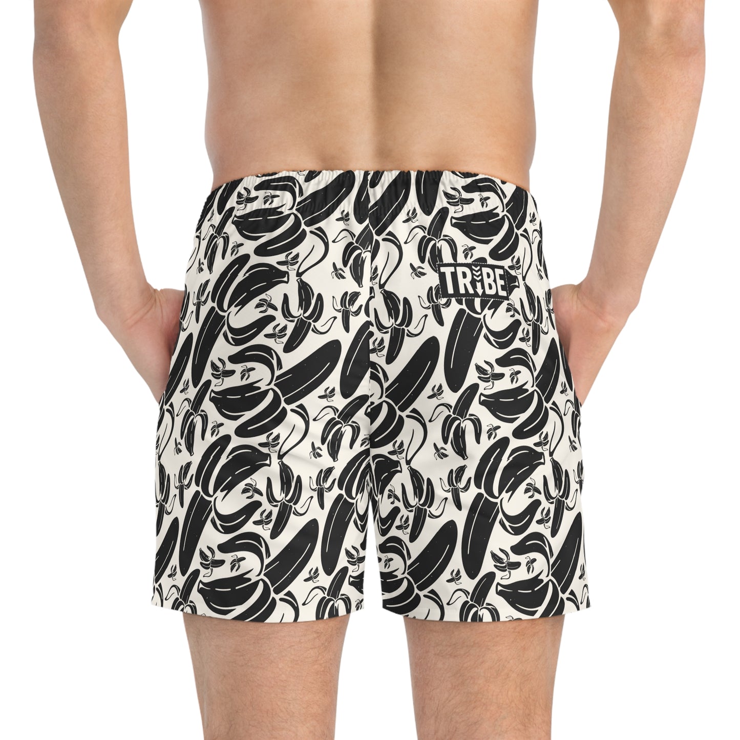 SHIT IS BANANAS Imprinted 5-6" Inseam Swim Trunks - Bone