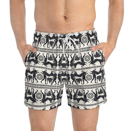 SPARTACUS Imprinted 5-6" Inseam Swim Trunks - Bone