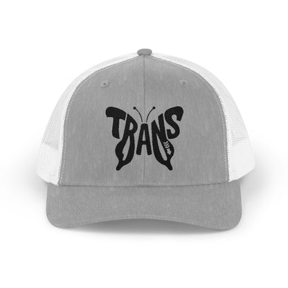 TRANS BUTTERFLY Snapback Trucker Cap - Onyx Silhouette Design