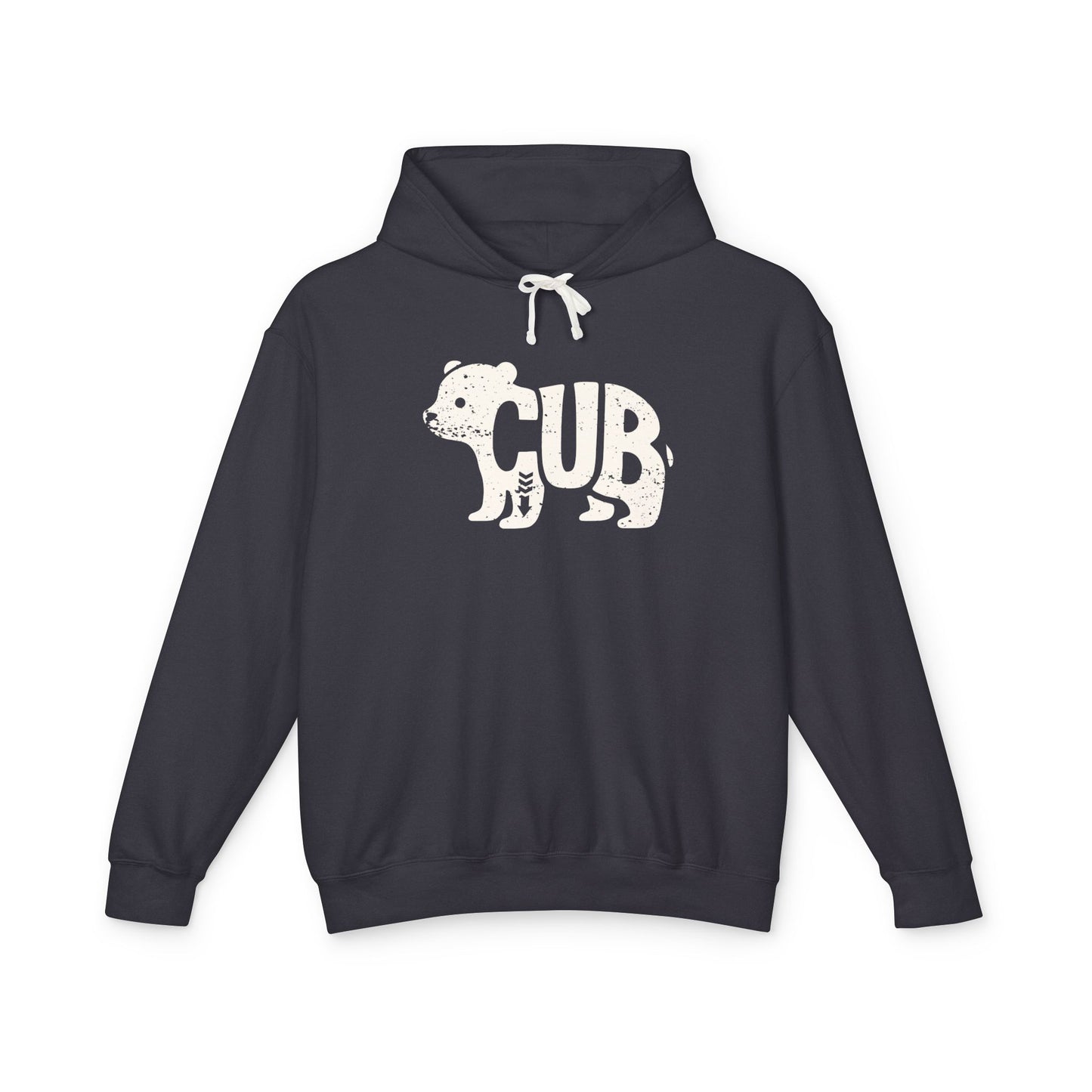 BEAR CUB Lightweight Hoodie - Bone Silhouette Design