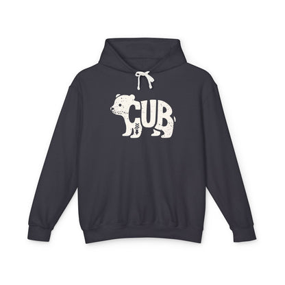 BEAR CUB Lightweight Hoodie - Bone Silhouette Design