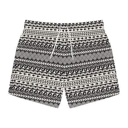 AEGEAN Imprinted 5-6" Inseam Swim Trunks - Onyx