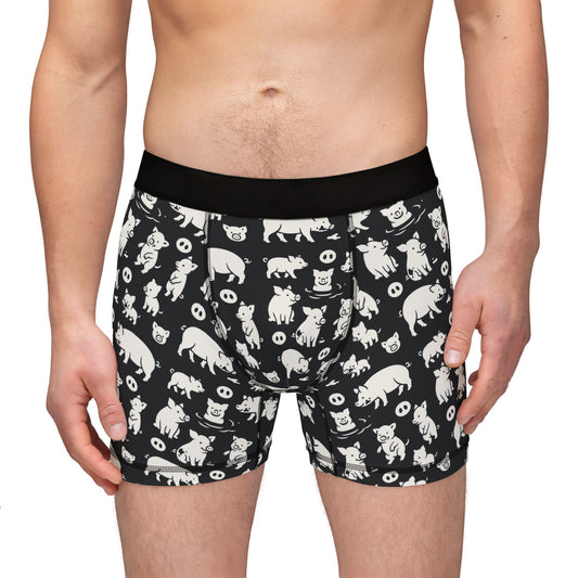 LITTLE PIGGY Men's Boxer Briefs - Onyx