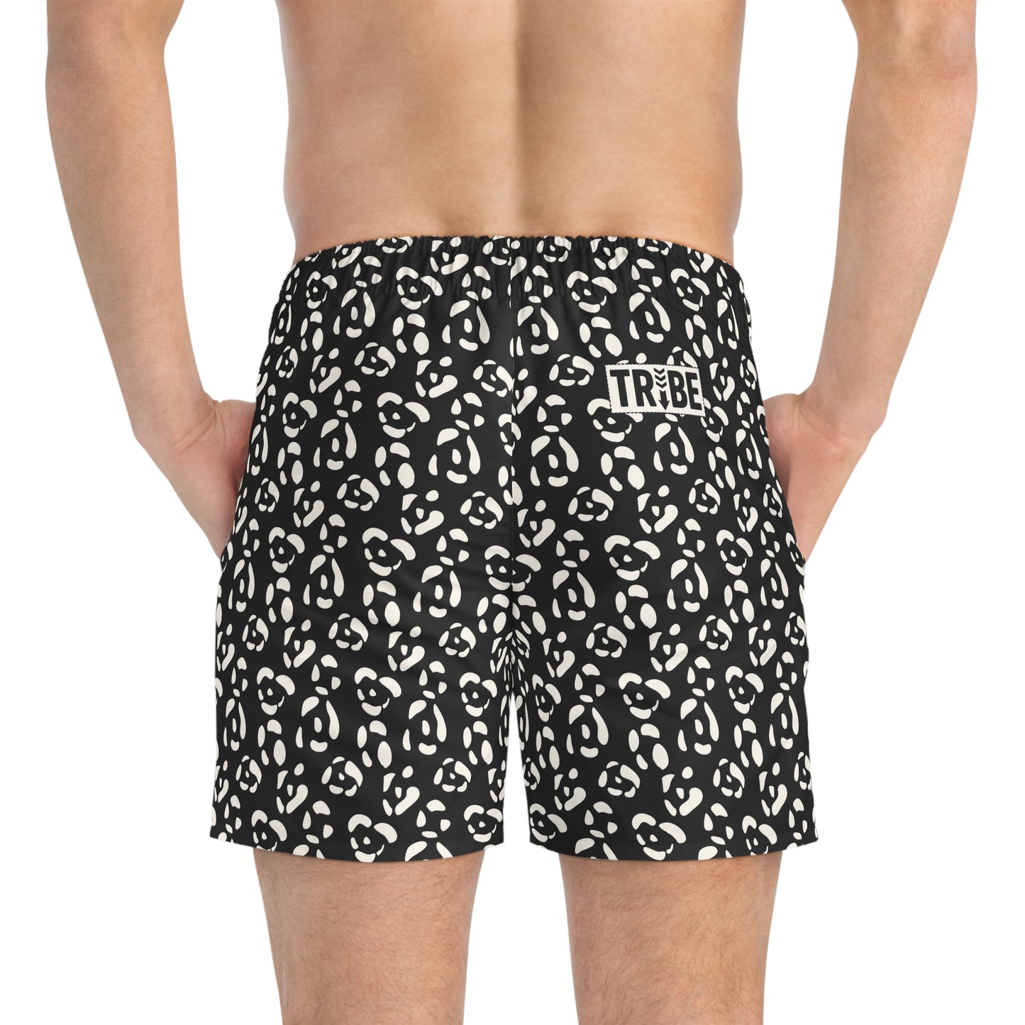 LEOPARD Imprinted 5-6" Inseam Swim Trunks - Onyx