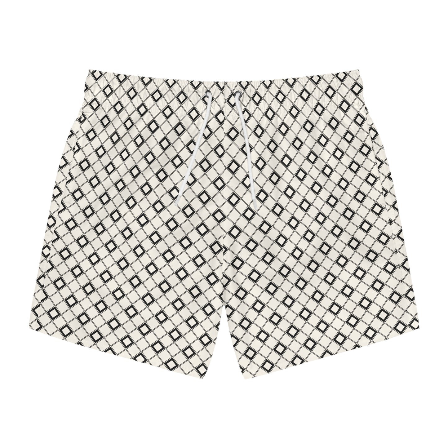SHINE BRIGHT Imprinted 5-6" Inseam Swim Trunks - Bone
