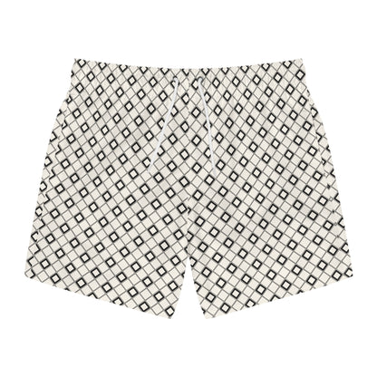 SHINE BRIGHT Imprinted 5-6" Inseam Swim Trunks - Bone