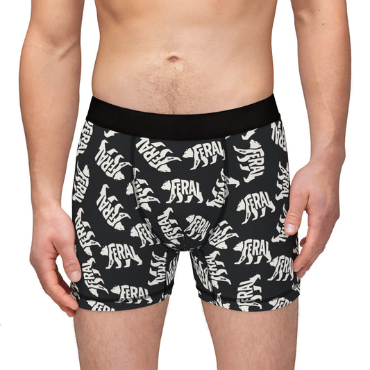 FERAL BEAR Men's Boxer Briefs - Onyx