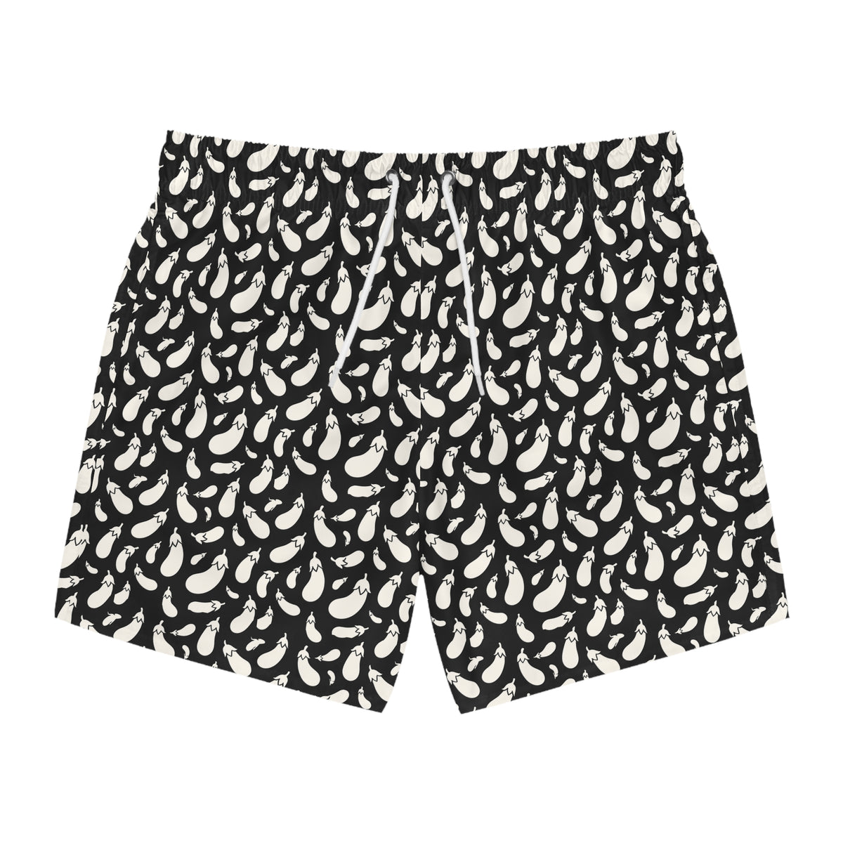 AUBERGINE Imprinted 5-6" Inseam Swim Trunks - Onyx