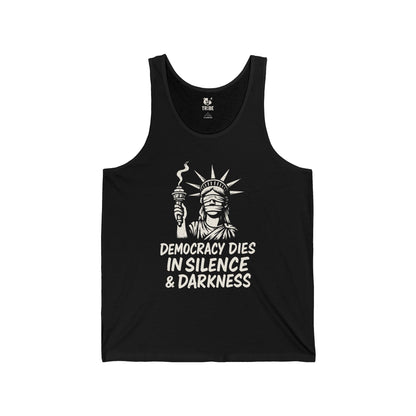 EXTINGUISHED LIBERTY Jersey Tank - Bone Silhouette Design