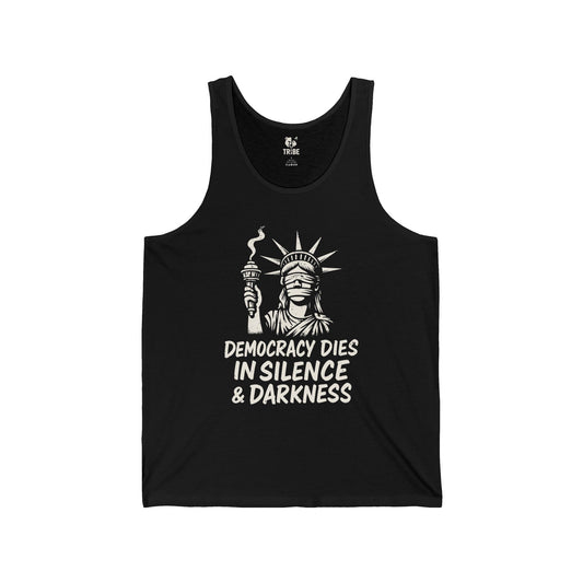 EXTINGUISHED LIBERTY Jersey Tank - Bone Silhouette Design