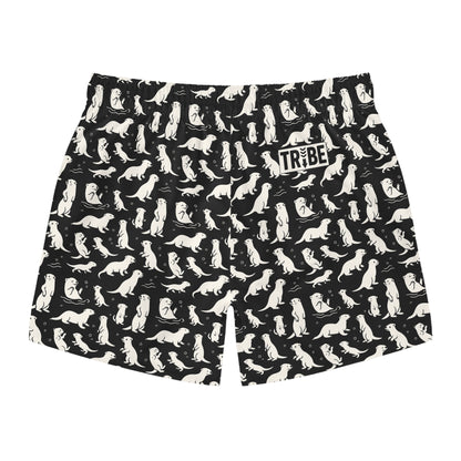 OTTERLY ADORABLE Imprinted 5-6" Inseam Swim Trunks - Onyx