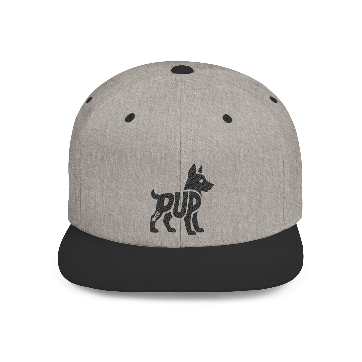 PUP Flat Bill Snapback — Onyx Logo