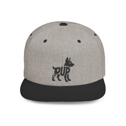 PUP Flat Bill Snapback — Onyx Logo