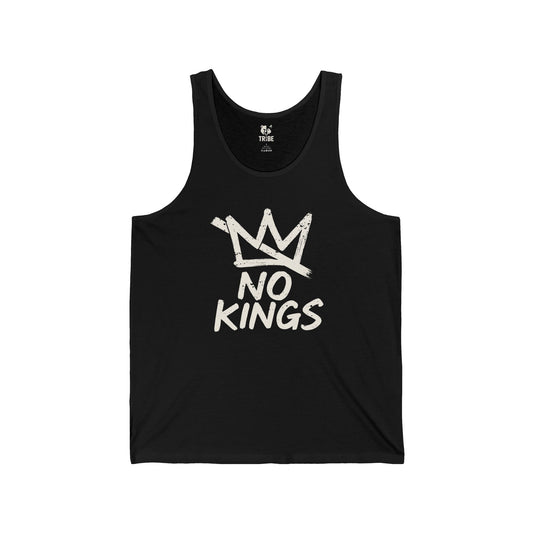 NO KINGS Jersey Tank - Bone Silhouette Design