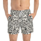 LABYRINTH Imprinted 5-6" Inseam Swim Trunks - Bone