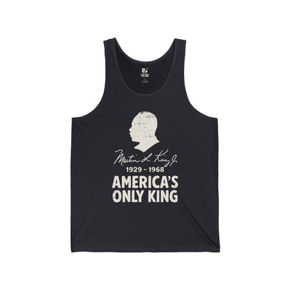 AMERICA'S ONLY KING Jersey Tank - Bone Silhouette Design