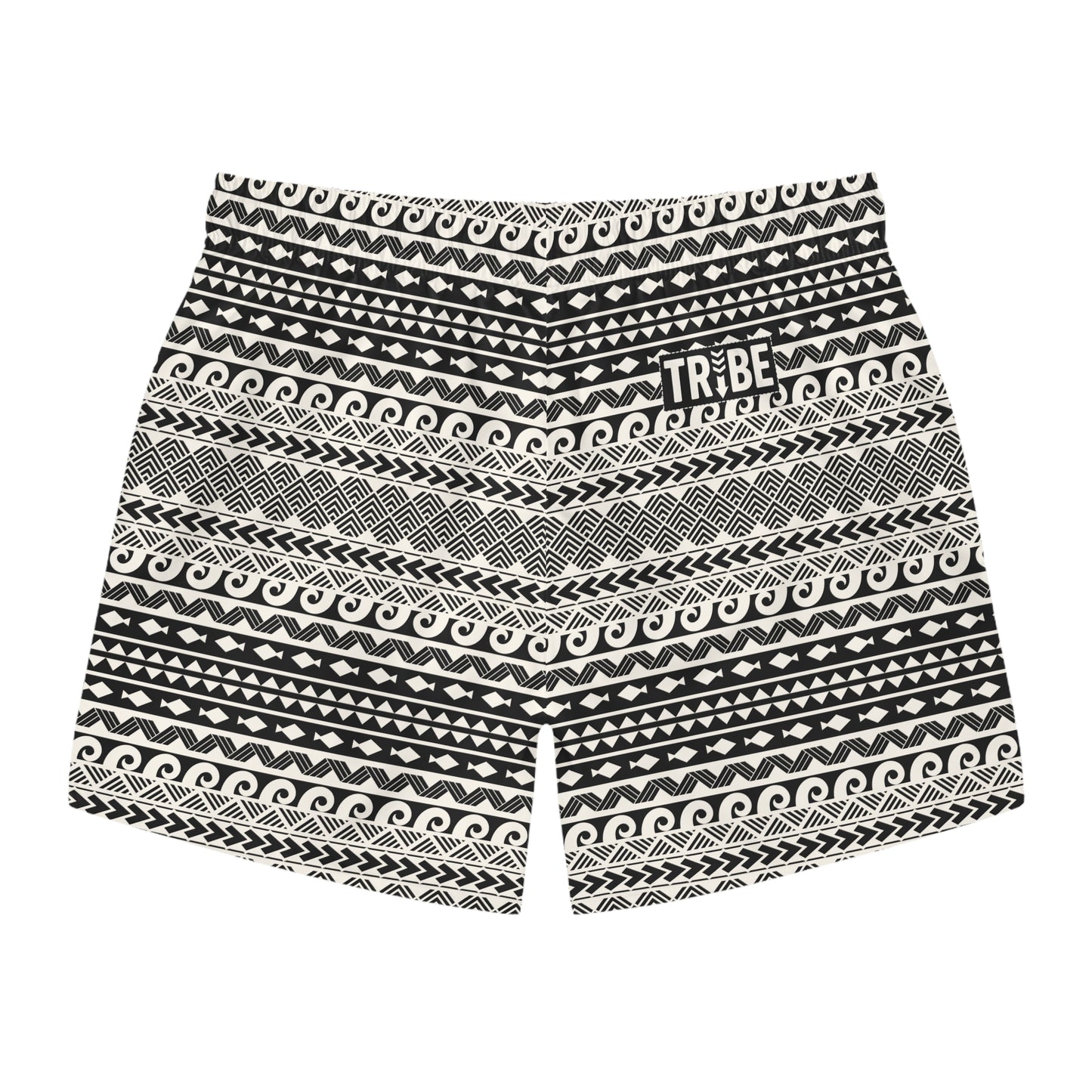 AEGEAN Imprinted 5-6" Inseam Swim Trunks - Bone