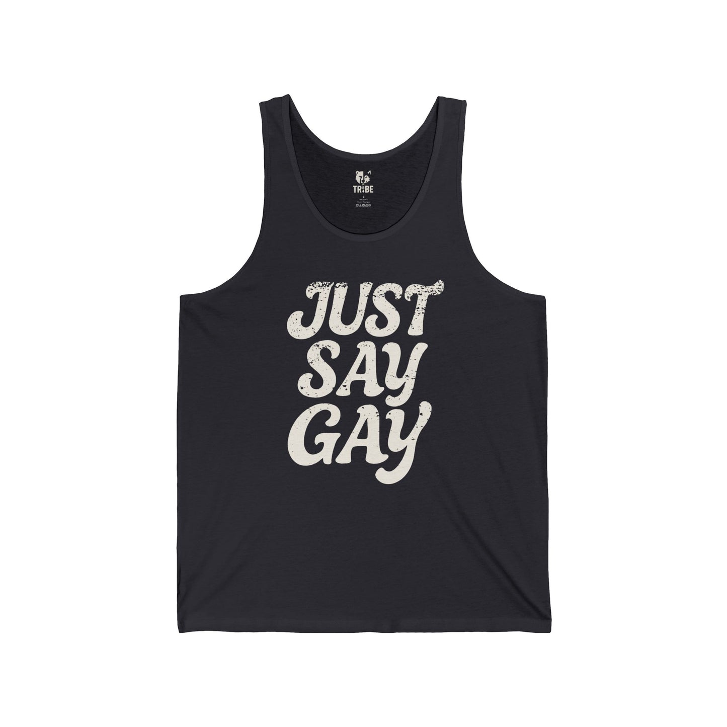 JUST SAY GAY Jersey Tank - Bone Design