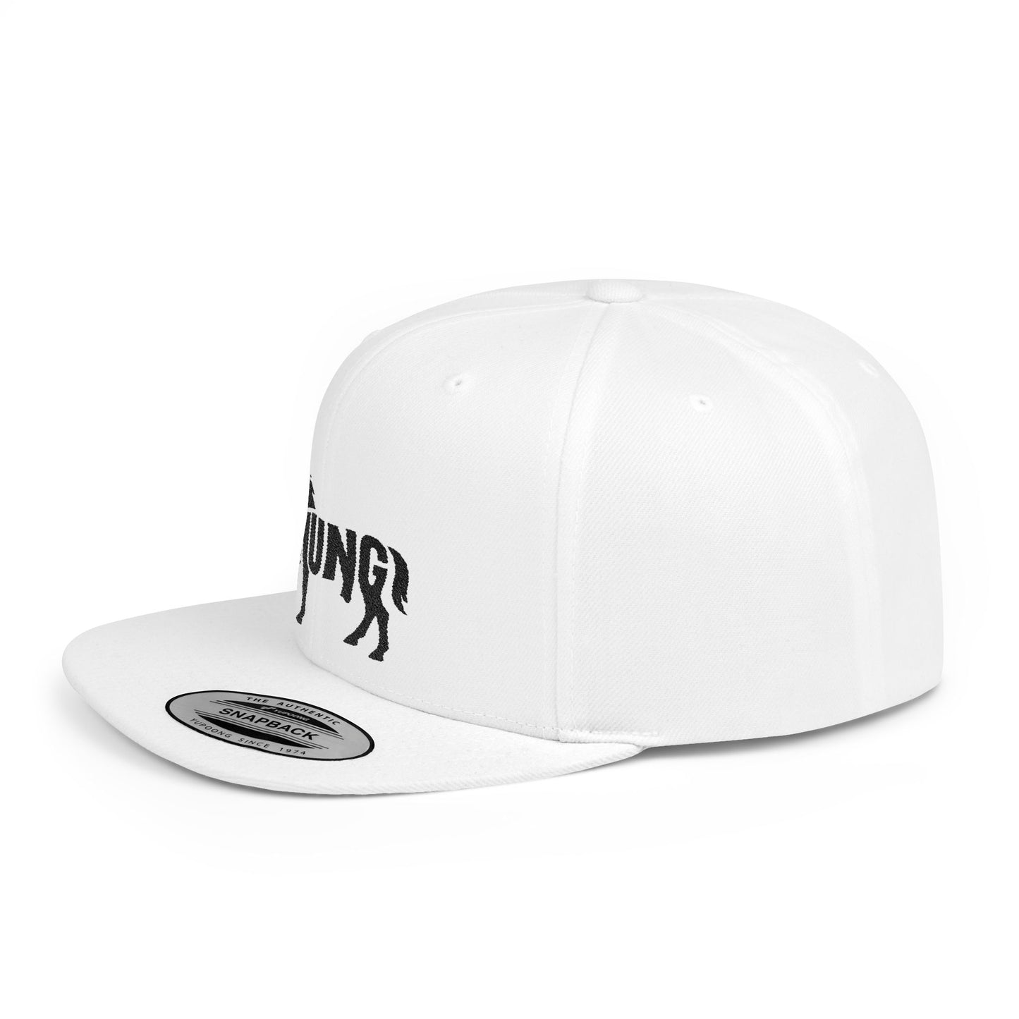 HUNG HORSE Flat Bill Snapback — Onyx Silhouette Design