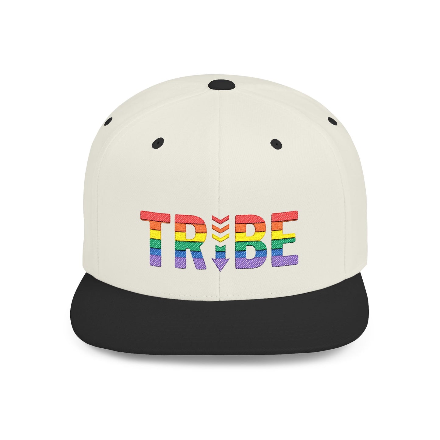 TRIBE Logo Flat Bill Snapback — 1979 Baker Rainbow Design