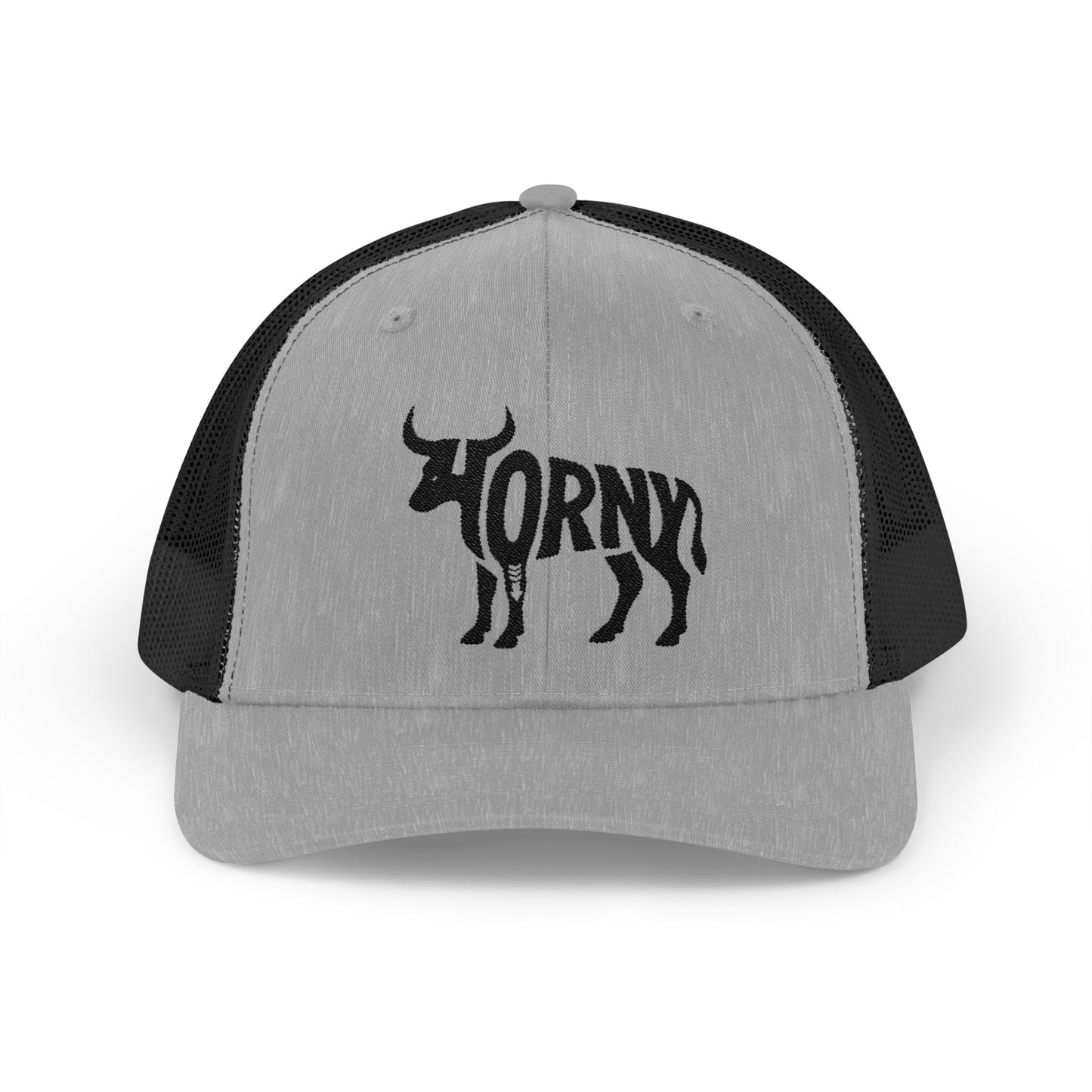 HORNY BULL Snapback Trucker Cap - Onyx Silhouette Design
