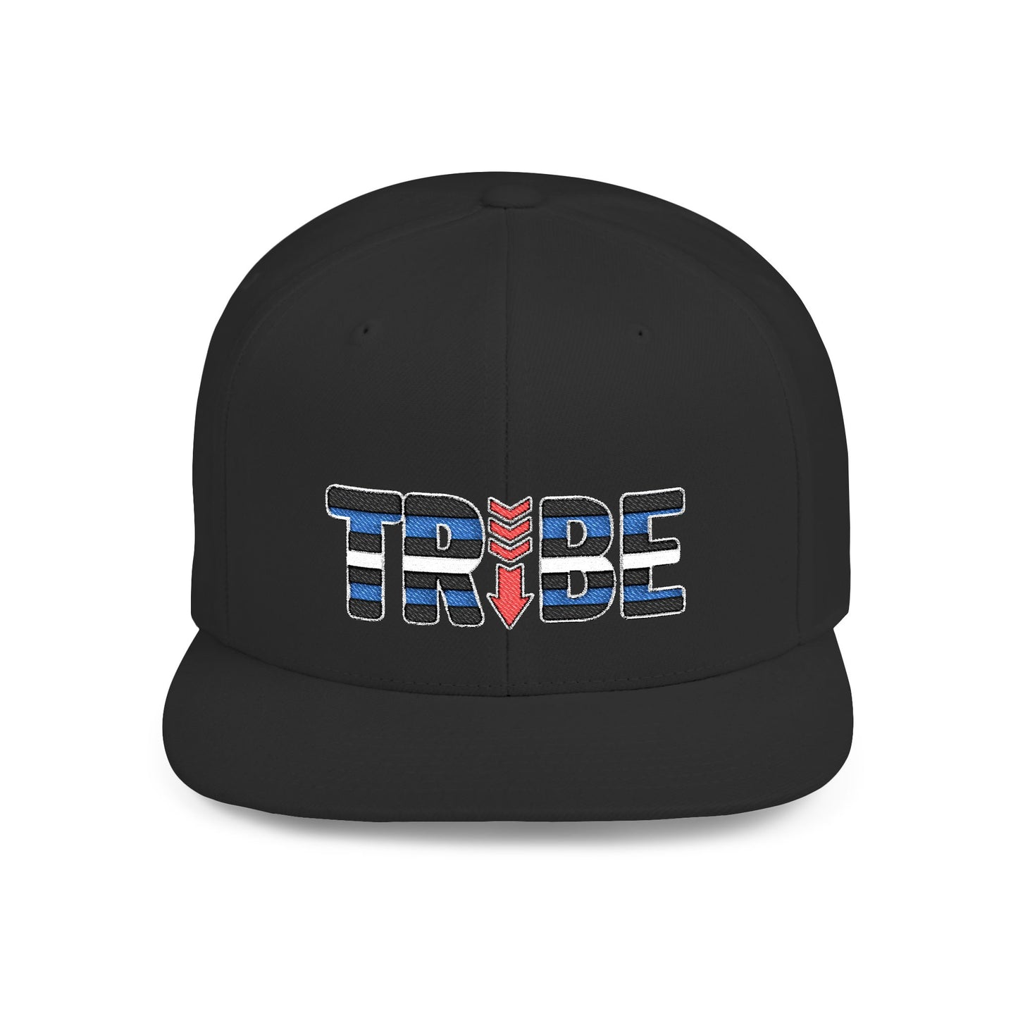 TRIBE Logo Flat Bill Snapback — Leather & Pup Pride Design