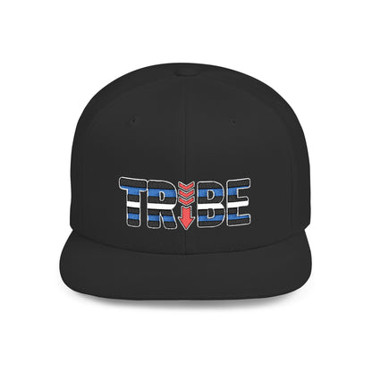 TRIBE Logo Flat Bill Snapback — Leather & Pup Pride Design