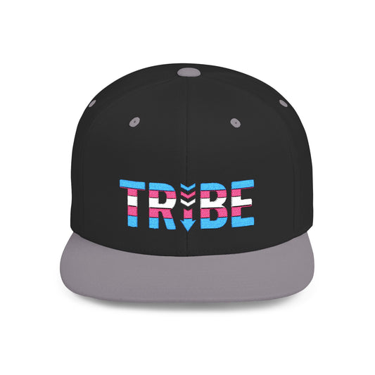 TRIBE Logo Flat Bill Snapback — Trans Pride Design
