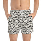 WOLF TRIBE Imprinted 5-6" Inseam Swim Trunks - Bone