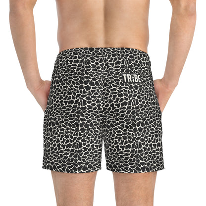 FERAL Imprinted 5-6" Inseam Swim Trunks - Onyx