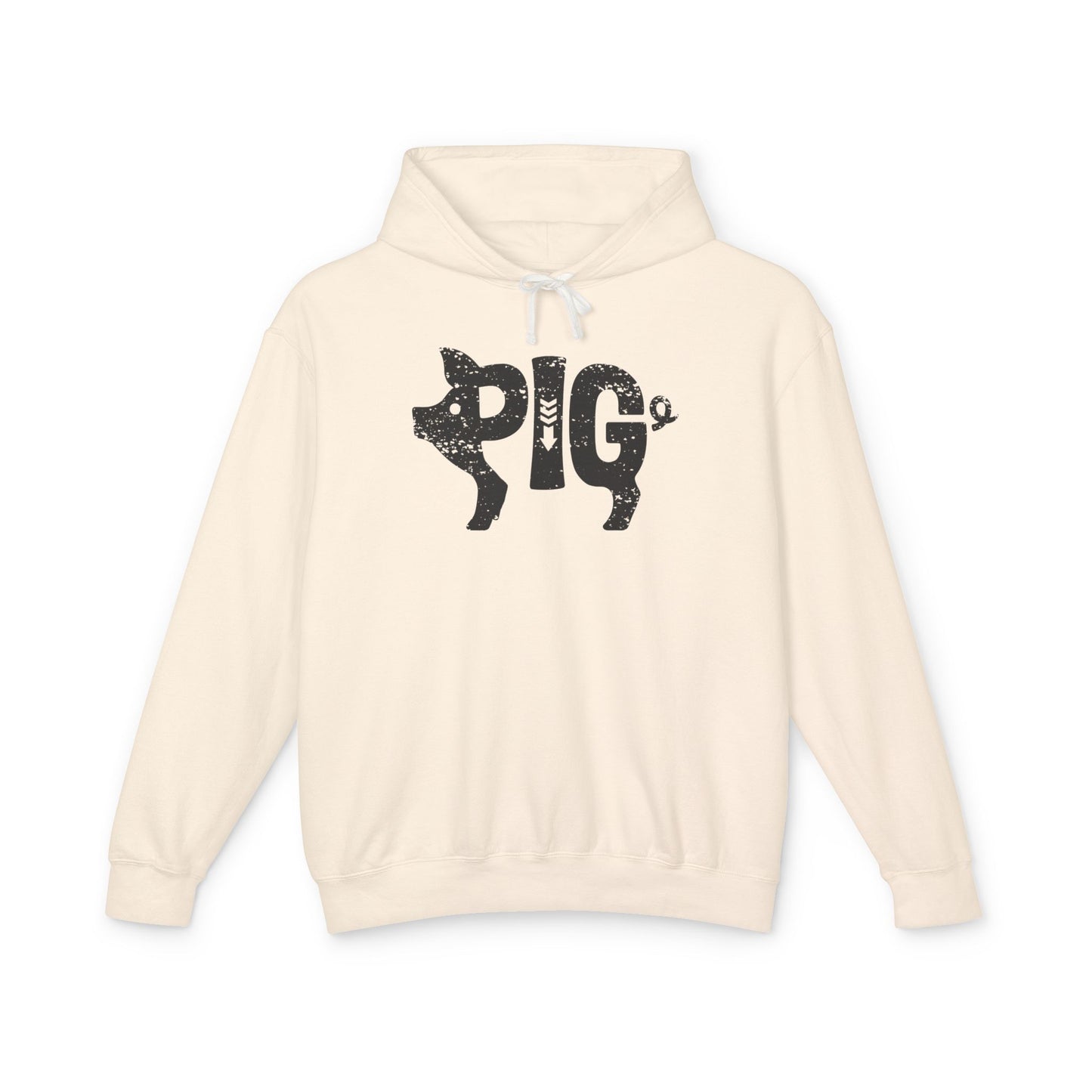 PIG Lightweight Hoodie - Onyx Silhouette Design