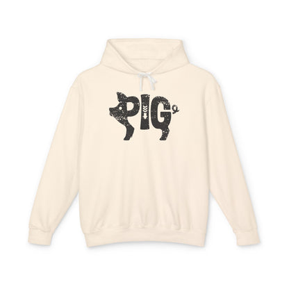 PIG Lightweight Hoodie - Onyx Silhouette Design