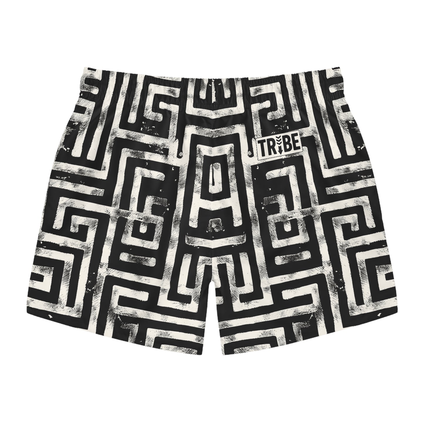 LABYRINTH Imprinted 5-6" Inseam Swim Trunks - Onyx
