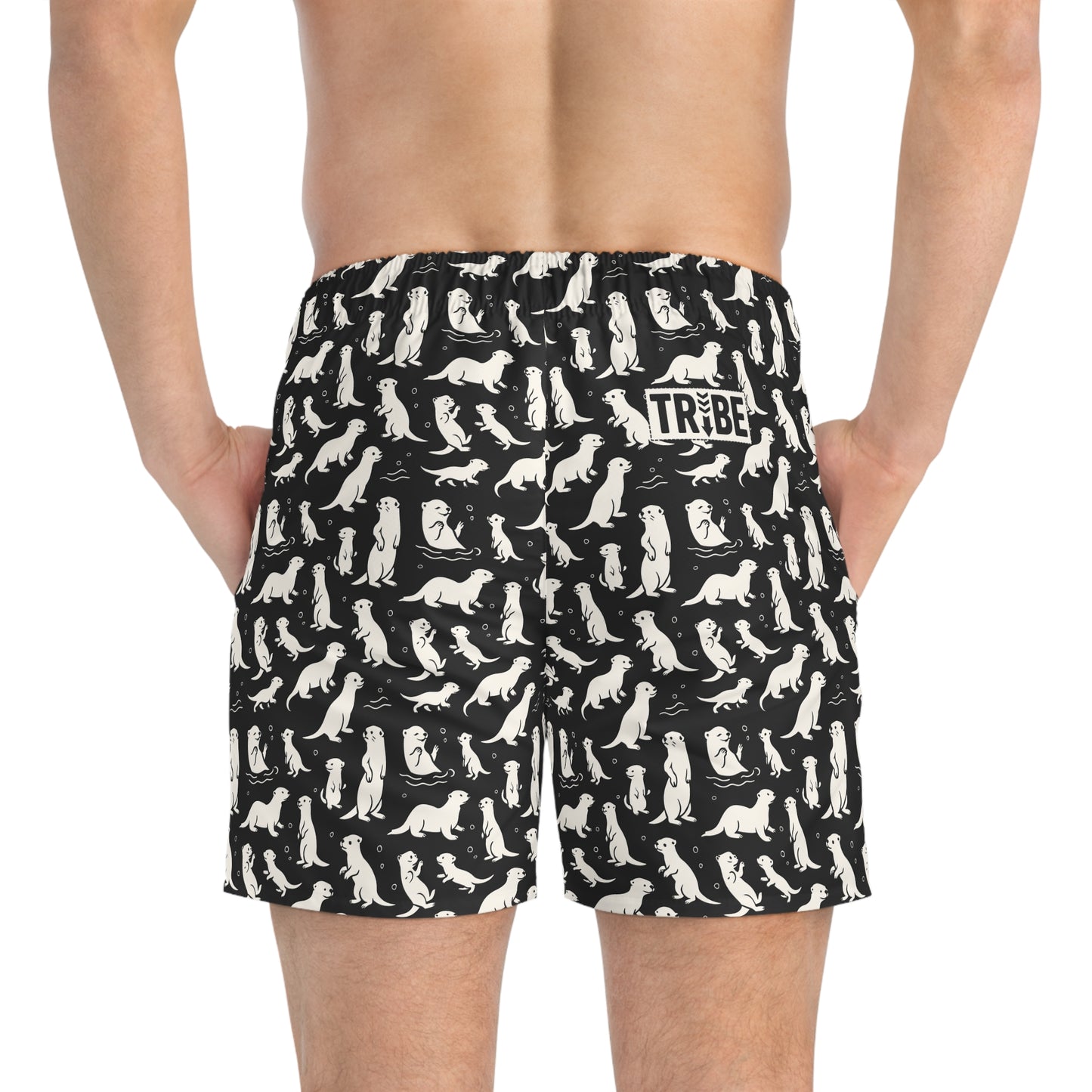 OTTERLY ADORABLE Imprinted 5-6" Inseam Swim Trunks - Onyx