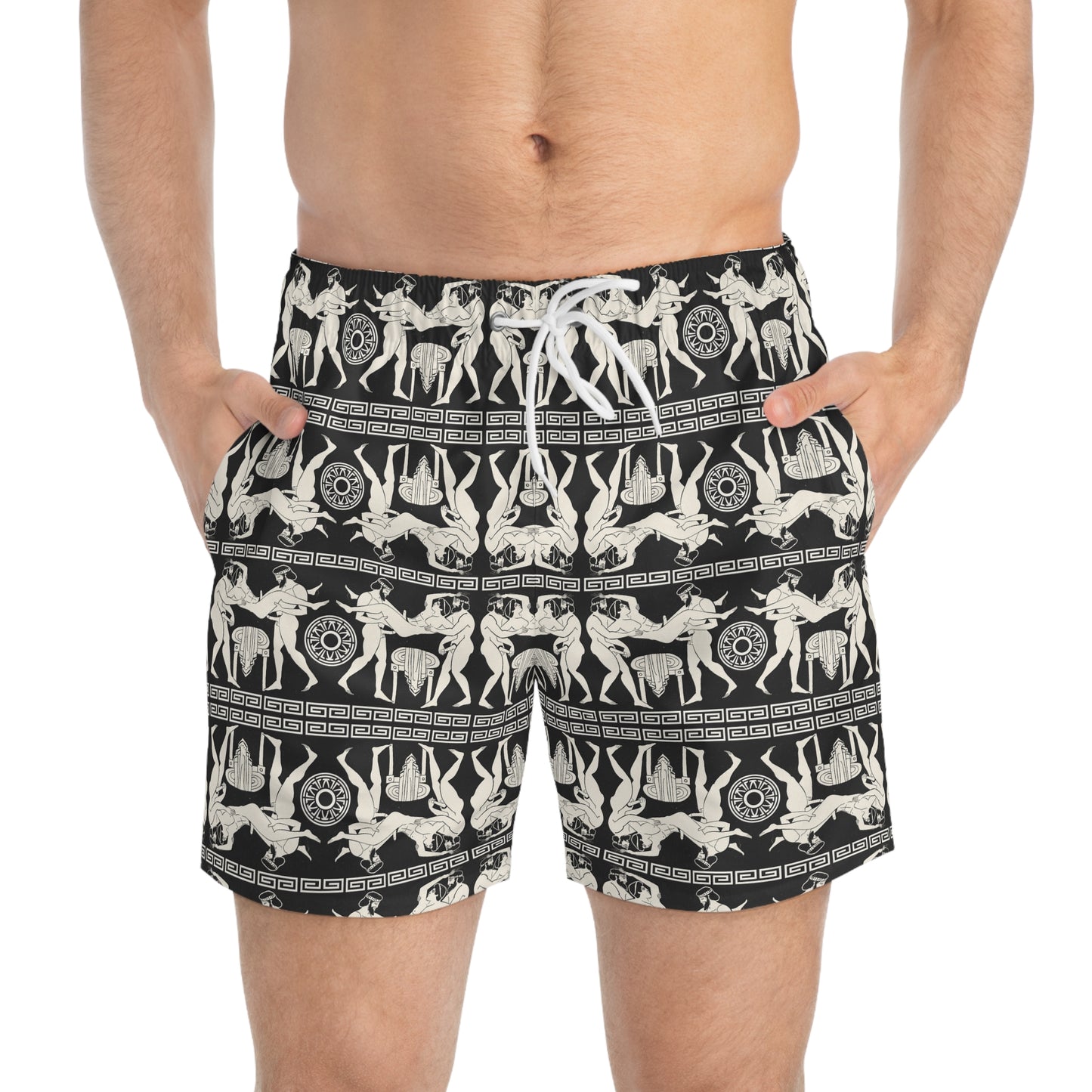 SPARTACUS Imprinted 5-6" Inseam Swim Trunks - Onyx