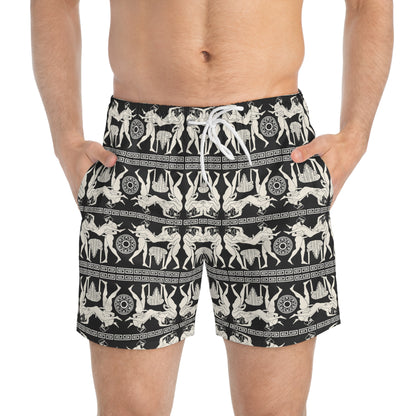 SPARTACUS Imprinted 5-6" Inseam Swim Trunks - Onyx
