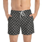 SHINE BRIGHT Imprinted 5-6" Inseam Swim Trunks - Onyx