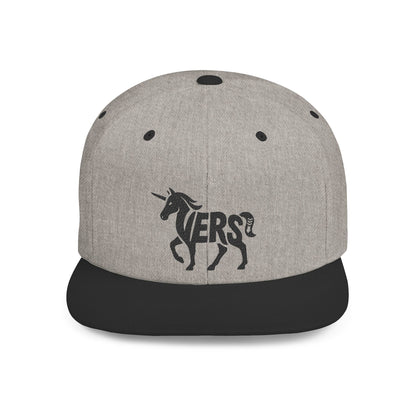 VERS UNICORN Flat Bill Snapback - Onyx Silhouette Design
