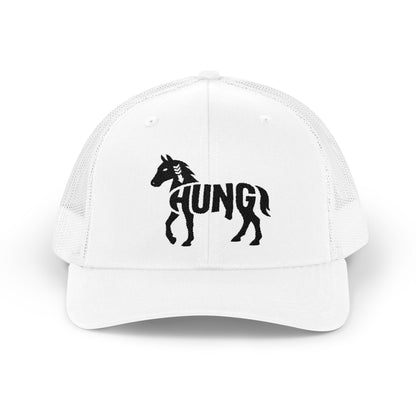 HORSE HUNG Snapback Trucker Cap - Onyx Silhouette Design