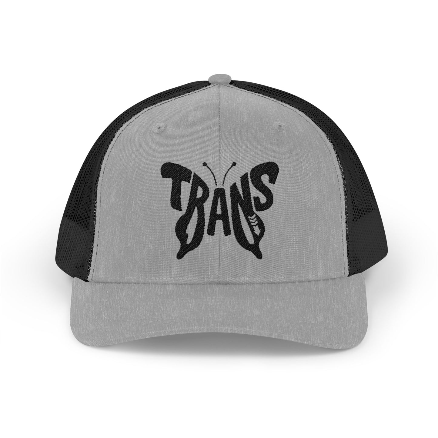 TRANS BUTTERFLY Snapback Trucker Cap - Onyx Silhouette Design
