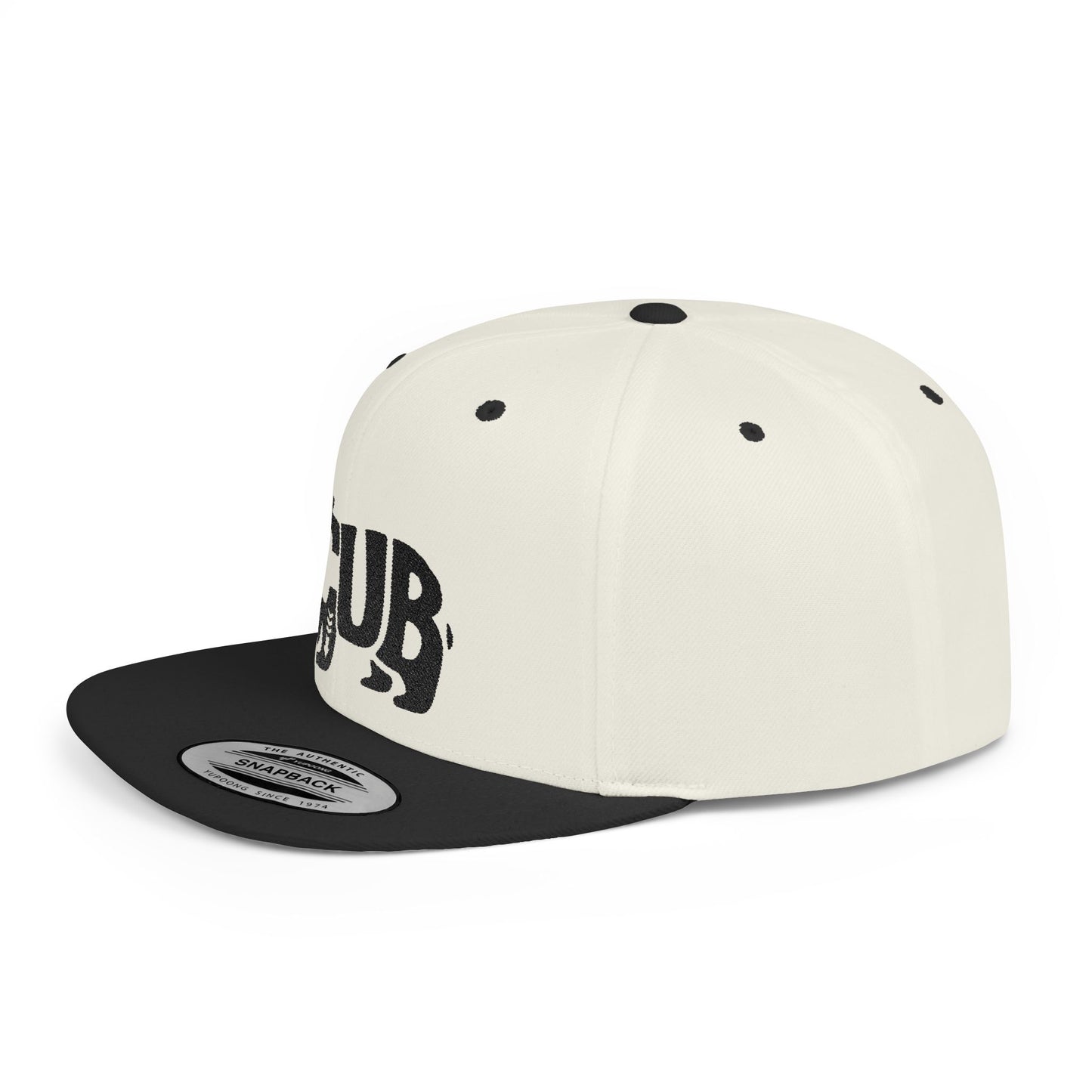 BEAR CUB Flat Bill Snapback — Onyx Silhouette Design