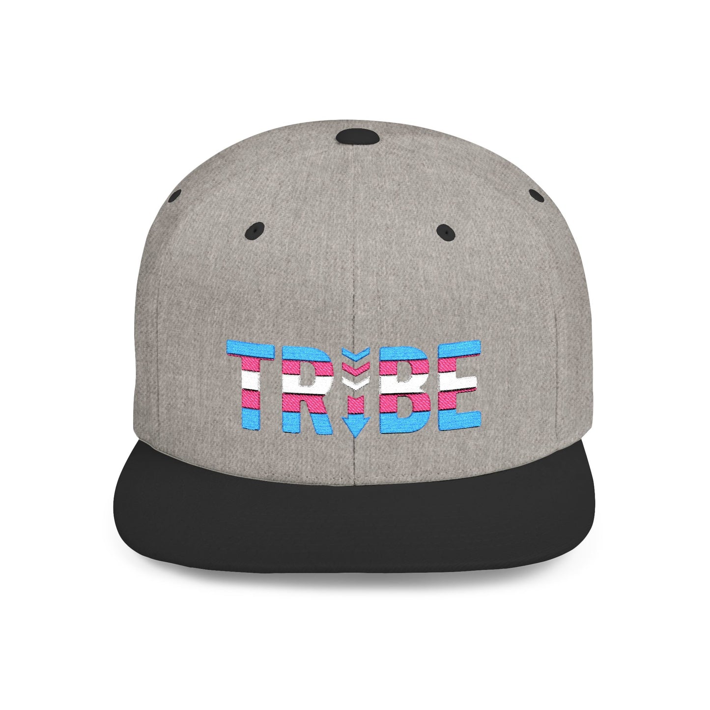 TRIBE Logo Flat Bill Snapback — Trans Pride Design