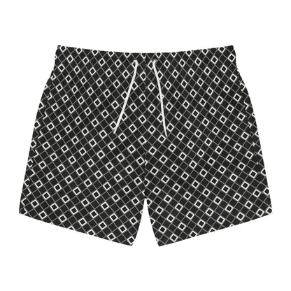SHINE BRIGHT Imprinted 5-6" Inseam Swim Trunks - Onyx
