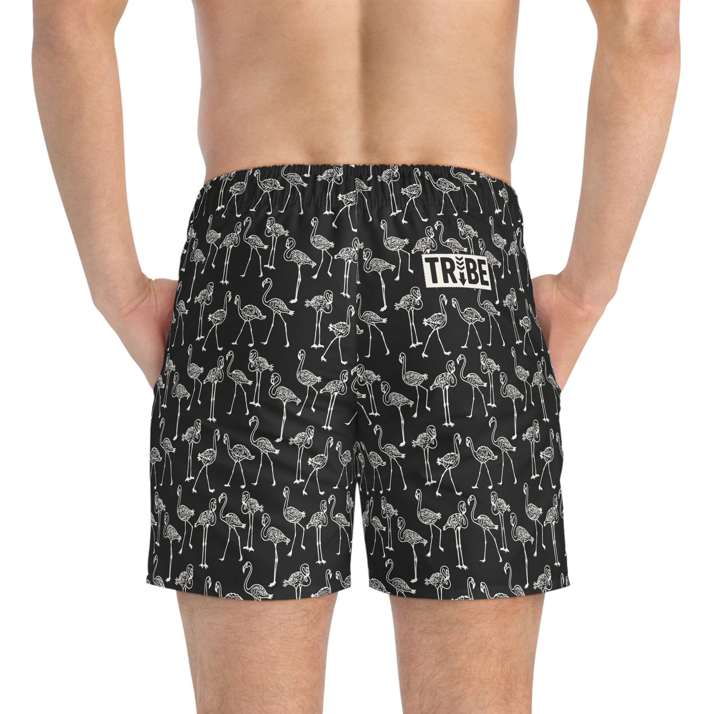 FLOCK TOGETHER Imprinted 5-6" Inseam Swim Trunks - Onyx