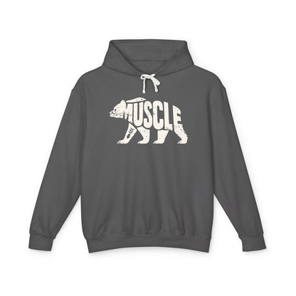 MUSCLE BEAR Lightweight Hoodie - Bone Silhouette Design