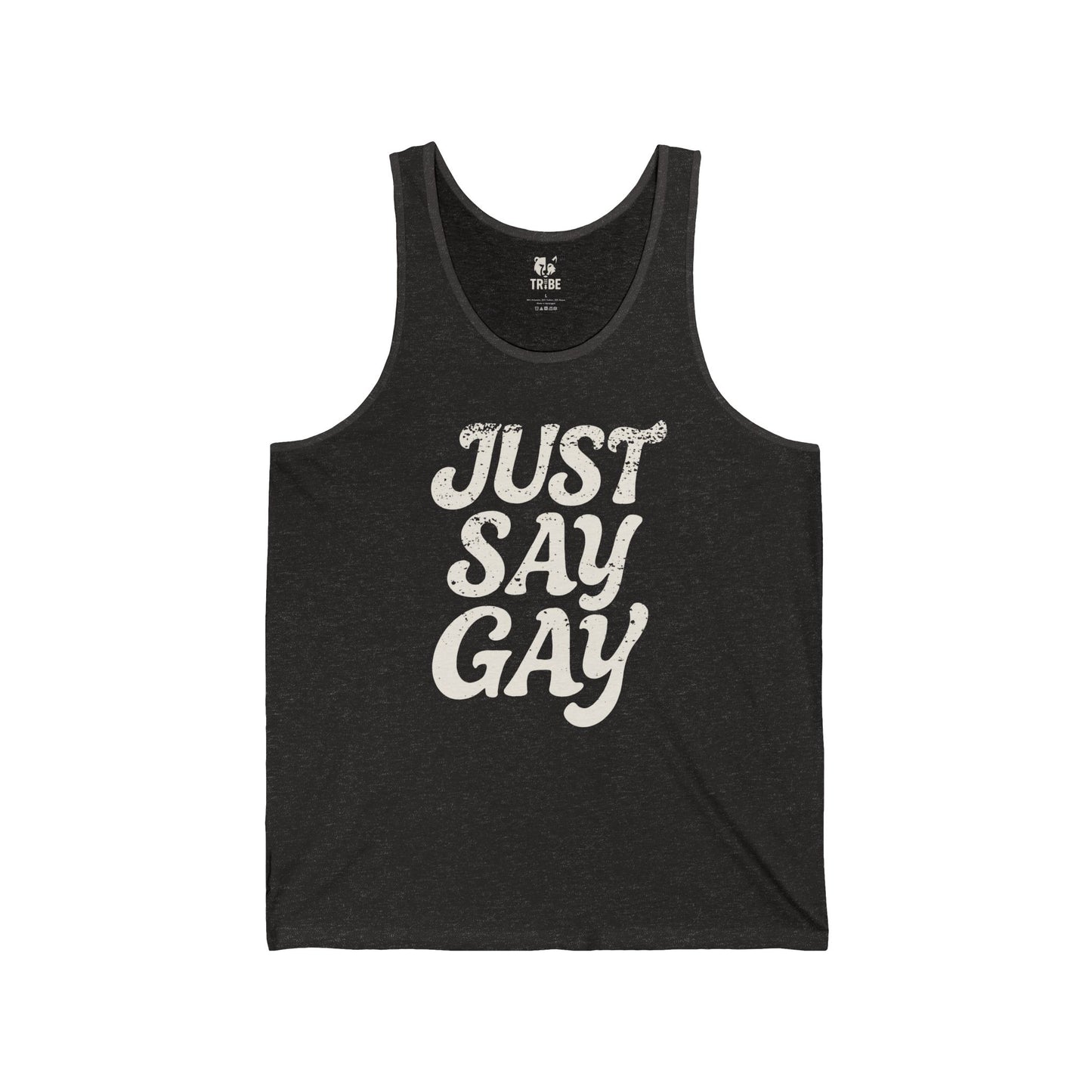 JUST SAY GAY Jersey Tank - Bone Design
