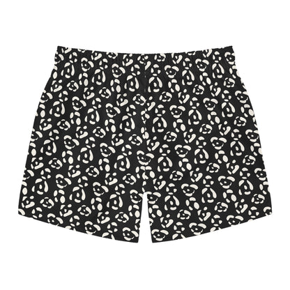 LEOPARD Imprinted 5-6" Inseam Swim Trunks - Onyx